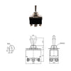 Toggle Switch Rectangular Black ON-OFF-ON DPDT 6-Pin Screw 15A 250VAC 29x18x13mm KN3(C)-203 / E-TEN1322 | HS-115 مفتاح نيكل مع برغي