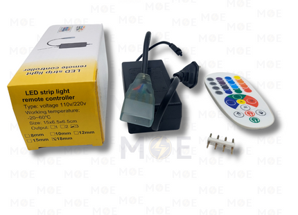RF Wireless LED Controller RGB LED Strip Light with Remote Control 220V | وصلة كونترول لستريب ليد تربل ملون مع ريموت