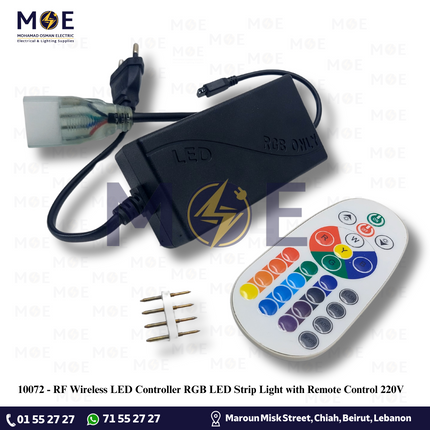 RF Wireless LED Controller RGB LED Strip Light with Remote Control 220V