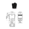 Rocker Switch Square Black 1-0-2 ON-OFF-ON DPDT 6-Pin 15-20A 125-250VAC 26x21.6x18.7mm RS-203-1C | KCD4-202 مفتاح مربع اسود