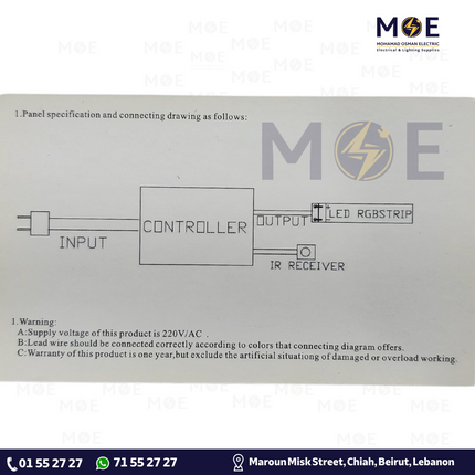 RF Wireless LED Controller Dimmer Single Color LED Strip Light with Remote Control 220V 1000W