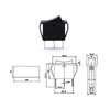 Rocker Switch Rectangular Black 1-0-2 ON-OFF-ON SPDT 3-Pin 15-20A 125-250VAC 26x21x9.8mm RS-103-3C | KCD3 مفتاح مفرد اسود