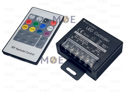 RF Wireless LED Controller 20 KEY RGB LED Strip Light with Remote Control 12V/24V DC | L702 | وصلة/ترانس كونترول لستريب ليد ملون مع ريموت