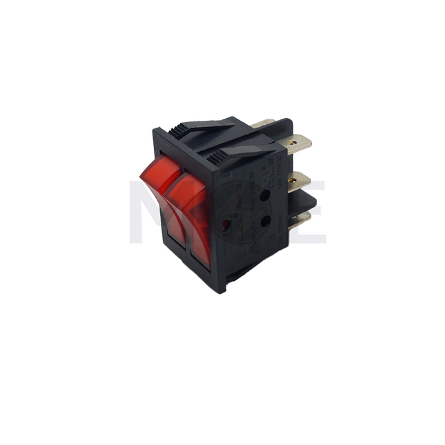 Soken Rocker Switch Square Red 2xRocker ON-OFF 6Pin 16(6)A 125-250VAC | RK1-23-T100/55