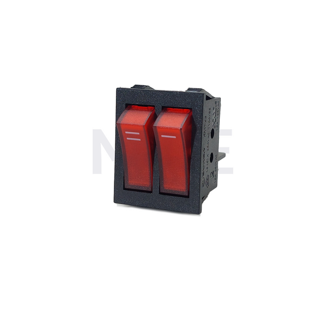 Soken Rocker Switch Square Red 2xRocker ON-OFF 6Pin 16(6)A 125-250VAC | RK1-23-T100/55