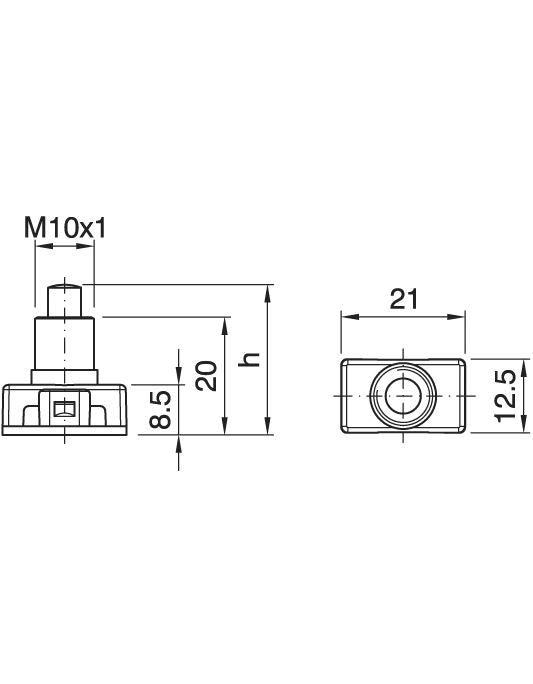 Arditi Push Button Switch Rectangular Black ON-OFF SPST 1P 1-2A 250VAC Screw | 024123 مفتاح مفرد اسود مع غطا