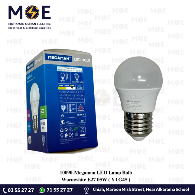 Megaman LED Lamp Bulb Warmwhite E27 05W | YTG45