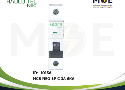 Hadco MCB NEO 1P C 3A 6kA | MAC-1x03A | دجنتور كهرباء مفرد - قاطع كهربائي