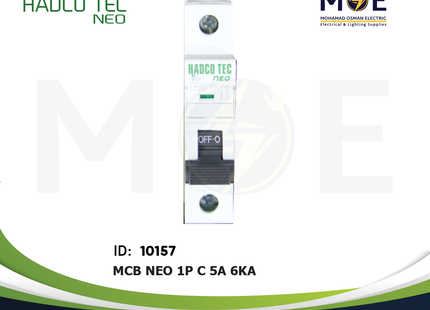 Hadco MCB NEO 1P C 5A 6kA | MAC-1x05A | دجنتور كهرباء مفرد - قاطع كهربائي