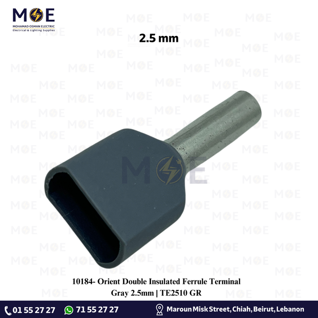 Orient Double Insulated Ferrule Terminal Gray 2.5mm | TE2510 GR