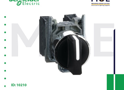 Schneider Harmony XB4 Selector switch 2NO 3 Position 22mm 1-0-2 | XB4-BD33 | مفتاح صناعي