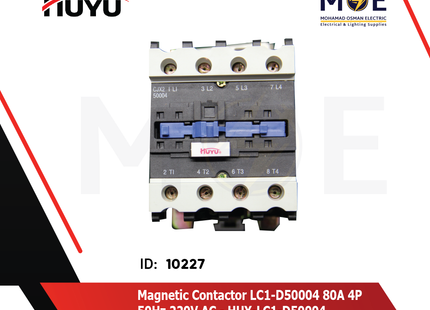 Huyu LC1-D50004 80A 4P 50Hz 220V AC | LC1-D50004 / CJX2-50004 | كونتكتور