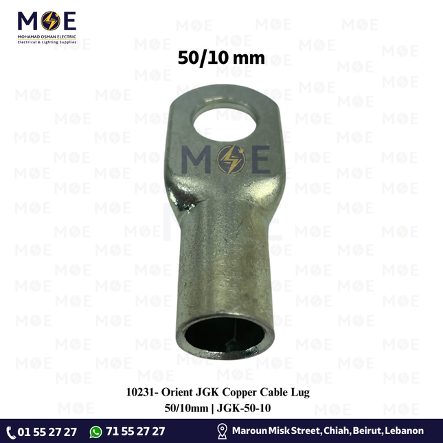 Orient JGK Copper Cable Lug 50/10mm | JGK-50-10