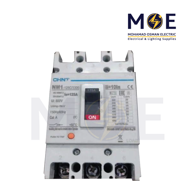 Chint MCCB NM1-125S/3300/ 3P 125A Fix | TE0068 | دجنتور صناعي