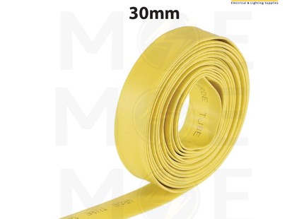 SEC Heat Shrink Tube Yellow 125 degree 600V 30mm | DRS-30 | عازل حرارة للكابلات والبطاريات اصفر