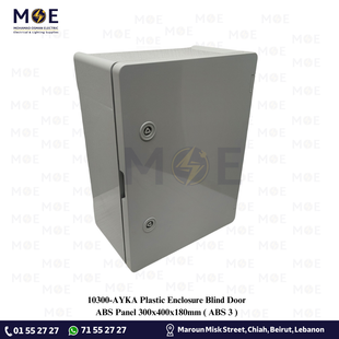 AY-KA Plastic Enclosure Blind Door ABS Panel 300x400x180mm | ABS 3 | خزانة بلاستيك درفة مسكرة