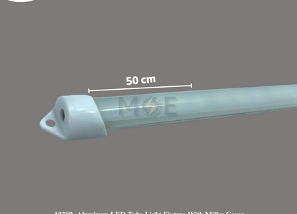 Aluminum LED Tube Light Fixture With Milky Cover Daylight DC 12V 7W 50cm | شاسي ليد رفيعة المنيوم غطا حليبي دايلايت