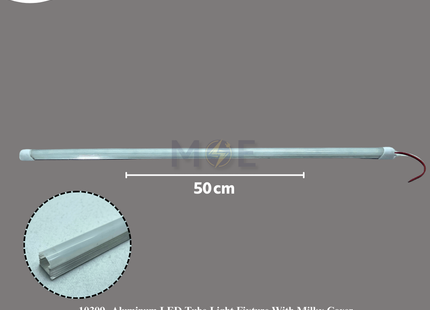 Aluminum LED Tube Light Fixture With Milky Cover Daylight DC 12V 7W 50cm | شاسي ليد رفيعة المنيوم غطا حليبي دايلايت