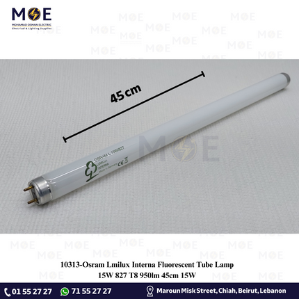 Osram Lmilux Interna Fluorescent Tube Lamp l 15W / 827 T8 950lm 45cm 15W