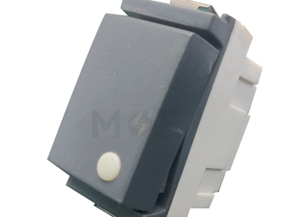 Glamour Reversing Switch Gray 250V 16A 1module | G21002-GR | مفتاح تربل دركسيون رمادي