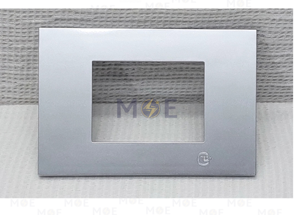 G-TECH Cover Plate Square for F-Series Silver Matt 3module | F008 | بلاك بلاستيك فضي مات