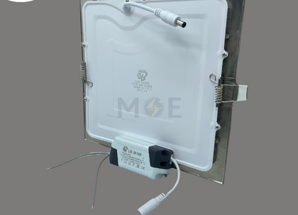 OB LED Downlight/ Panel Light Chrome Ceiling Flush Mounted Square Daylight 6500K 20.5cm 22W | سبوت ليد مربع مخفي كروم دايلايت
