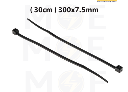Elematic Cable Tie ( 30cm ) Black 300x7.5mm | 35326 | رباط بلاستيك اسود