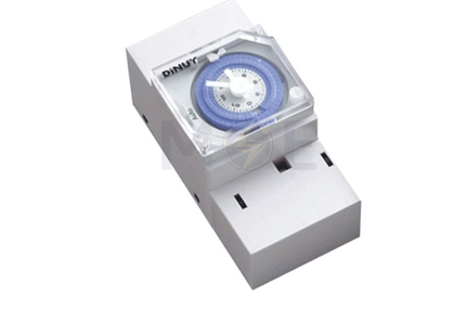 Dinuy MICRO QT Daily Mechanical Timer Switch With Reserve Din 230V 16A 100Hours 30Min. 3module | MICRO QT-134120 | تايمر يومي اربعة وعشرين ساعة على سكة
