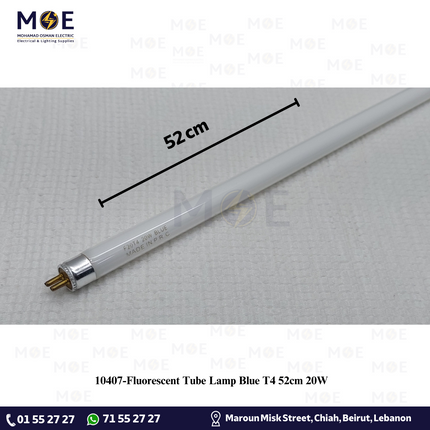 Fluorescent Tube Lamp Blue T4 52cm 20W