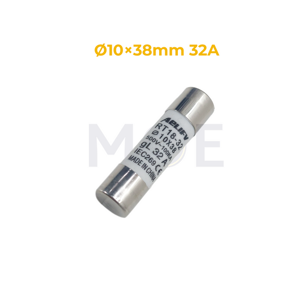 Aelifv Ceramic Tube Fuse Ø10×38mm 32A 500V AC 100kA gL RO15 | RT18-32 فيوز بورسلين