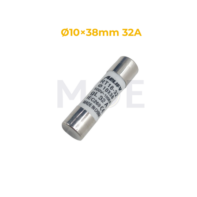 Aelifv Ceramic Tube Fuse Ø10×38mm 32A 500V AC 100kA gL RO15 | RT18-32 فيوز بورسلين