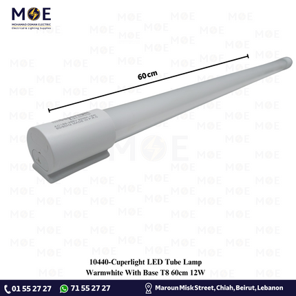 Cuperlight LED Tube Lamp Warmwhite With Base T8 60cm 12W