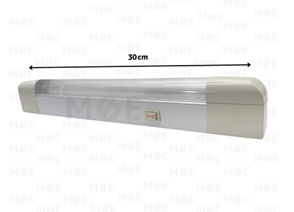 GreenLite Fluorescent Tube Light Fixture With Power Switch & Cover & Lamp Daylight T8 12V 10W 30cm | T8-10W | شاسي فلورسنت مع غطا و مفتاح و لمبة دايلايت