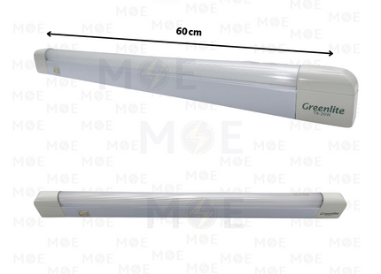 GreenLite Fluorescent Tube Light Fixture With Power Switch & Cover & Lamp Daylight T8 12V 20W 60cm | T8-20W | شاسي فلورسنت مع غطا و مفتاح و لمبة دايلايت