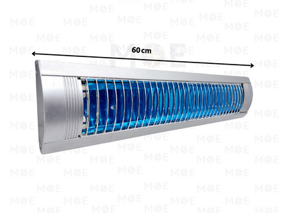 e-LITECH Fluorescent Grid Tube Light Fixture With Electronic Ballast Silver 2xT8 2x18W 60cm | LT-102 | شاسي شفر فلورسنت مجوزة ترانس الكترون فضي