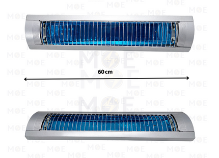 e-LITECH Fluorescent Grid Tube Light Fixture With Electronic Ballast Silver 2xT8 2x18W 60cm | LT-102 | شاسي شفر فلورسنت مجوزة ترانس الكترون فضي