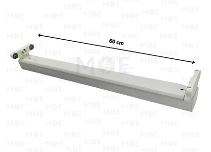 Cedelux Fluorescent Empty Tube Light Fixture With Ballast White 2xT8 2x36W 60cm | شاسي فلورسنت فارغة ترانس حديد مجوزة ابيض