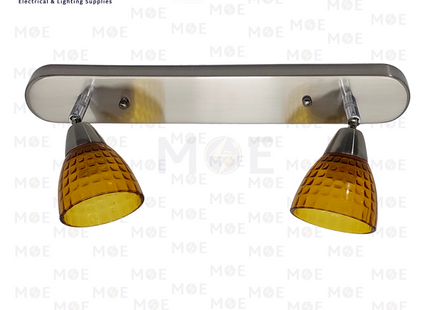 RB Mirror Light Applique Chrome Amber 2xE14 | 8690/2 | ابليك مغسلة كروم عسلي لمبتين