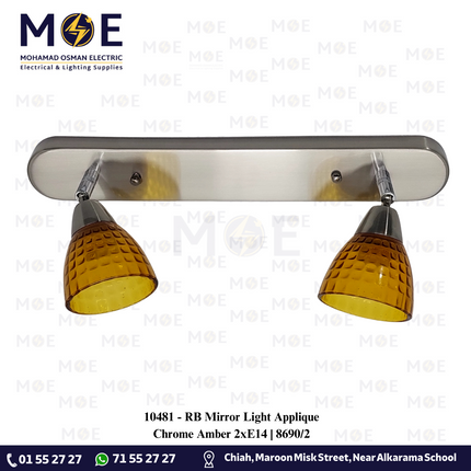 RB Mirror Light Applique Chrome Amber 2xE14 | 8690/2