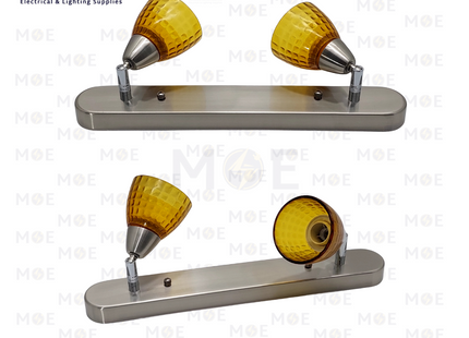 RB Mirror Light Applique Chrome Amber 2xE14 | 8690/2 | ابليك مغسلة كروم عسلي لمبتين