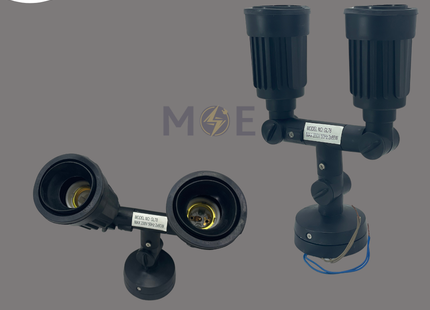 Garden Surface Wall Mounted Spotlight Black IP44 Par38 2xE27 | GL78 | سبوت بي كي حائط ظاهر مطري مجوز اسود