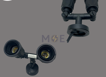 Orient Garden Surface Wall Mounted Spotlight Black IP44 Par38 2xE27 | CG002D | سبوت بي كي حائط ظاهر مطري مجوز اسود