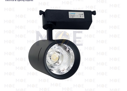 Cuperlight LED COB Track Light Head Spot Black CoolWhite 30W | 1614A | سبوت ليد سكة اسود كول وايت