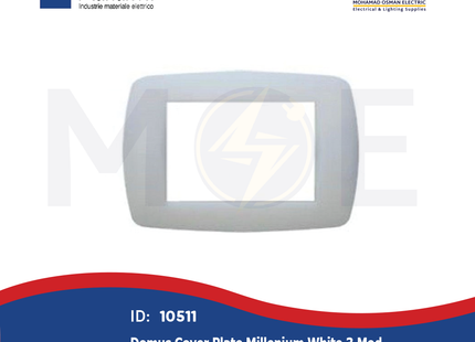 Marlanvil Domus Cover Plate Millenium White 3module | 7843.T.B | بلاك بلاستيك مثلث ابيض