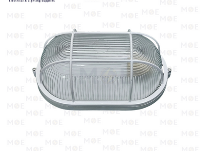 Cuperlight Waterproof Rectangular Bulkhead Lamp Wall Surface Light With Grid Large Size White E27 | SF609 | هيبلو حائط فارغ مطري مستطيل مع شبك ابيض حجم كبير