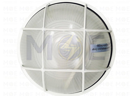 Round Bulkhead Lamp Ceiling Surface Light With Grid Small Size White E27  8008(S) - هيبلو سقف فارغ مدور مع شبك ابيض حجم صغير