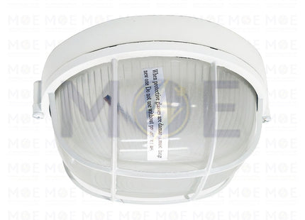 Round Bulkhead Lamp Ceiling Surface Light With Grid Small Size White E27  8008(S) - هيبلو سقف فارغ مدور مع شبك ابيض حجم صغير