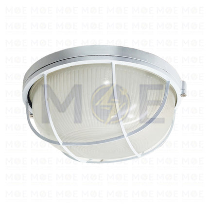 Round Bulkhead Lamp Ceiling Surface Light With Grid Large White E27 | FL8008(L)