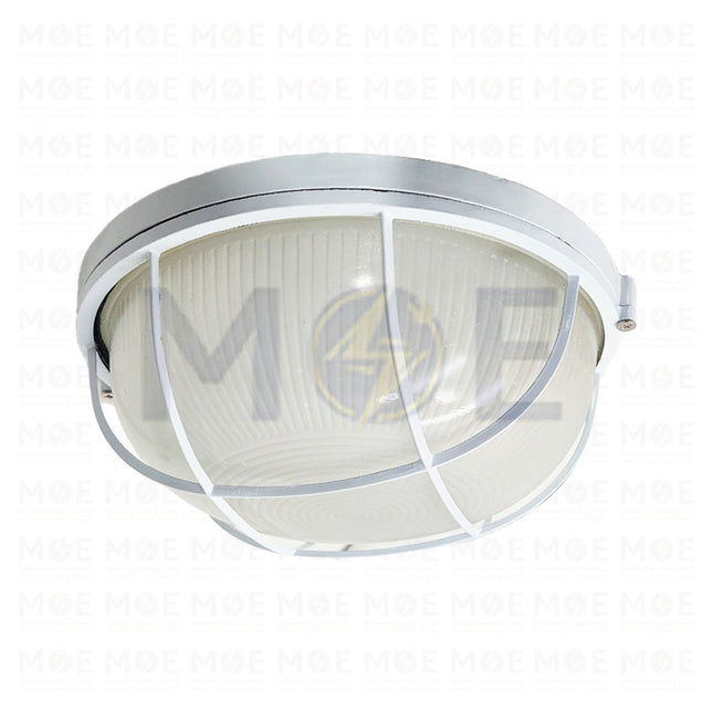 Round Bulkhead Lamp Ceiling Surface Light With Grid Large White E27 | FL8008(L)
