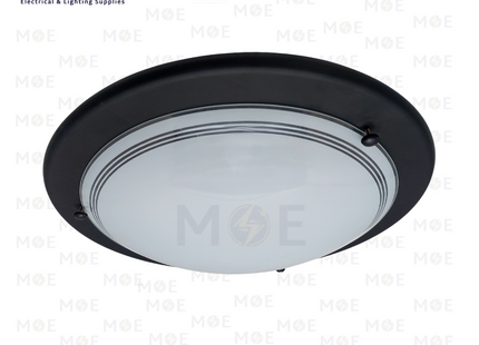 Eco Ceiling Light / Downlight without lamp Glass Round Black 2xE27 40cm | غلوب سقف/ بلافونيه زجاج ايكو مدور اسود